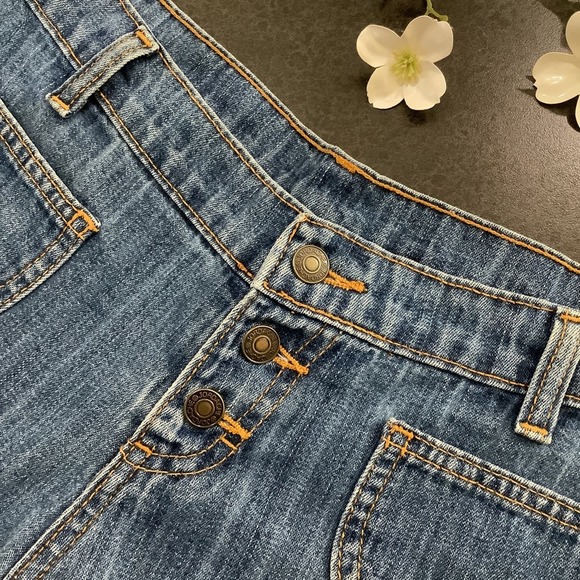 Vintage Y2K Jordache Bare Back Shortie Jean Shorts Button Fly Patch Pocket 90’s - Picture 4 of 9